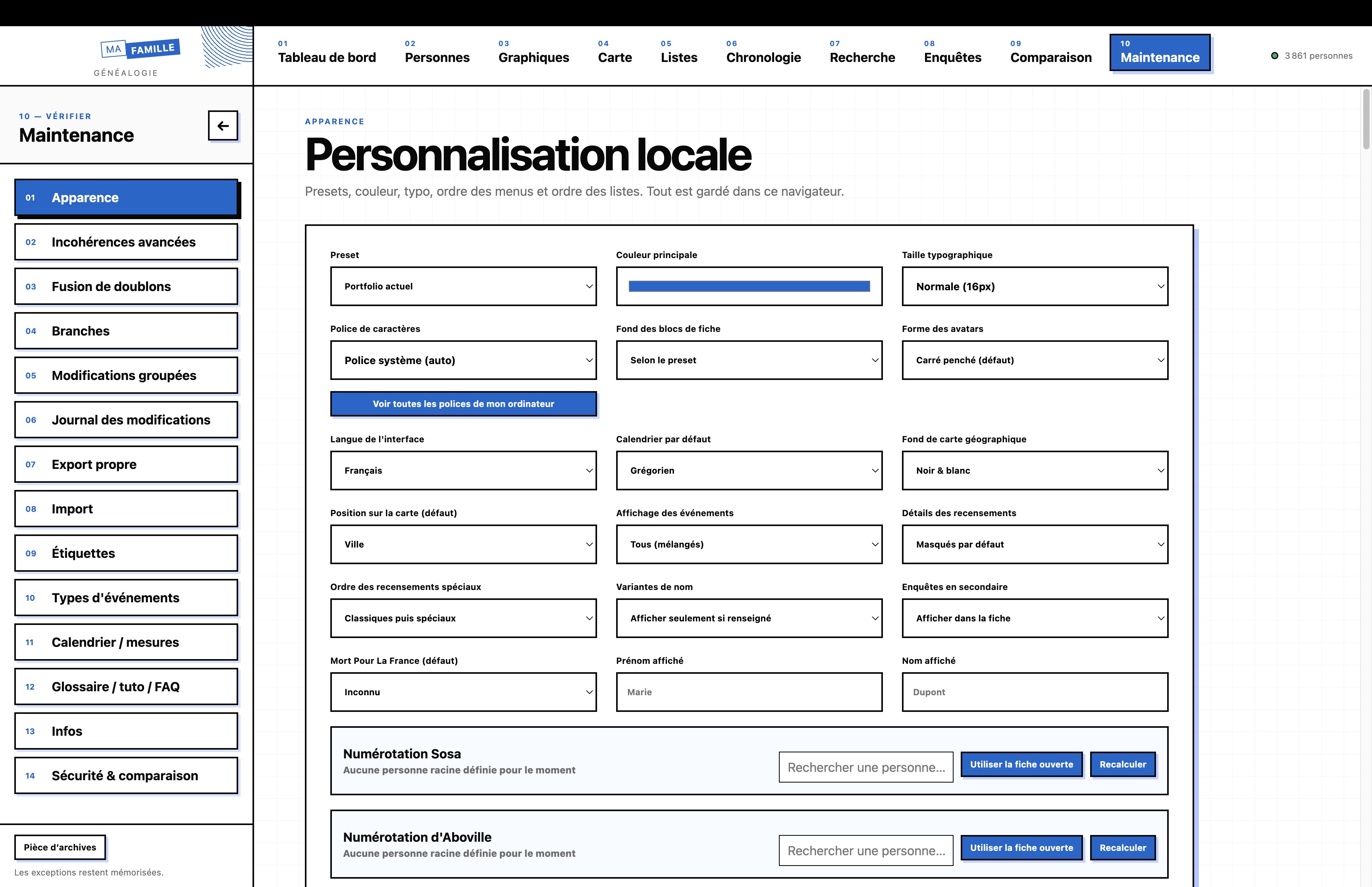 Réglages de personnalisation de l’apparence